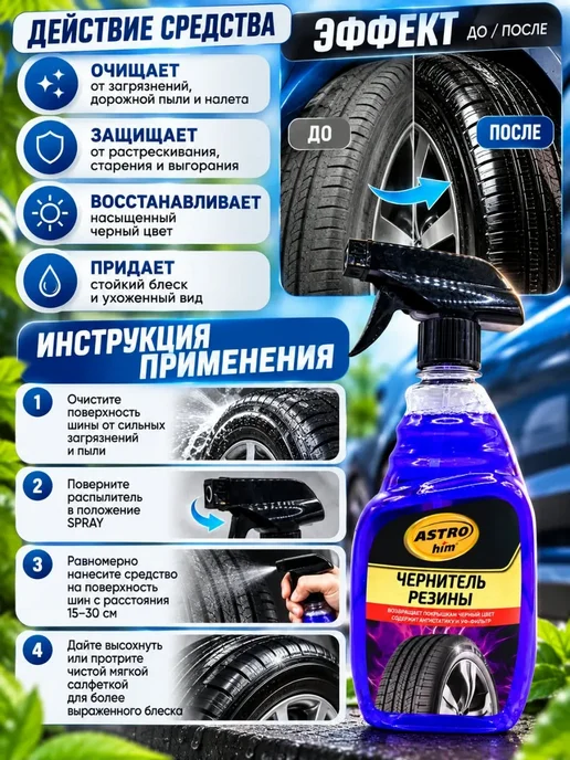 Поклад Ю Чернитель шин автомобиля, черный, фото 2