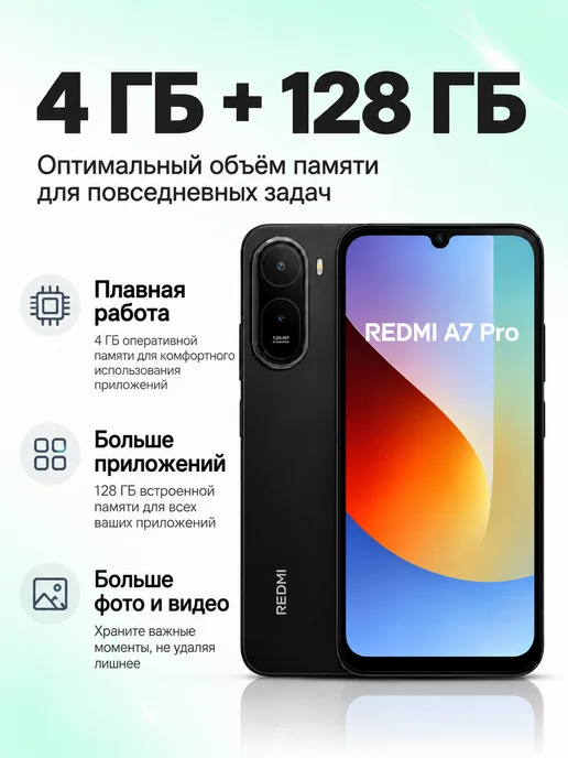 Смартфон Xiaomi Redmi A7 Pro 4/128 ГБ, черный, фото 2