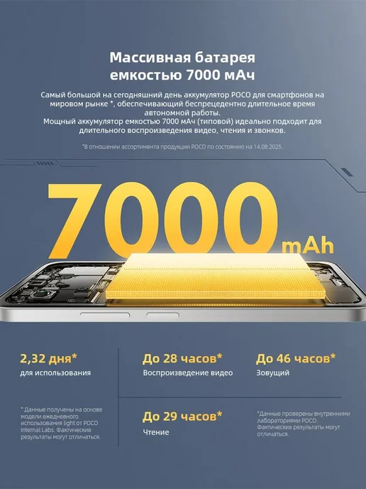 Смартфон Xiaomi Poco M7 8/256 ГБ, черный, фото 3