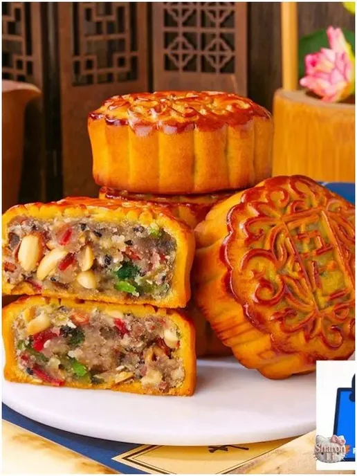 Лунный пряник со вкусом пяти ядер 400 г кондитерского 2 шт, 400 г, 2 шт, фото 2