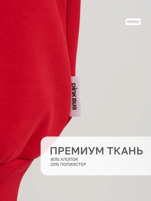 Pink Bus Свитшот оверсайз с начесом, розовый, фото 2