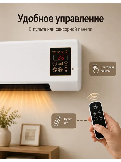 Тепловентилятор 1800 Вт настенный и настольный, 1800 Вт, фото 4