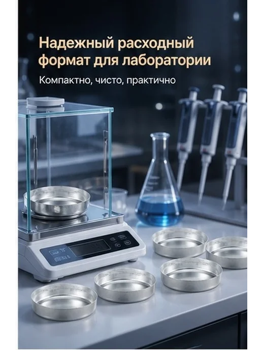 Весовые чаши лабораторные алюминиевые 10 штук 70 мл, 70 мл, фото 3
