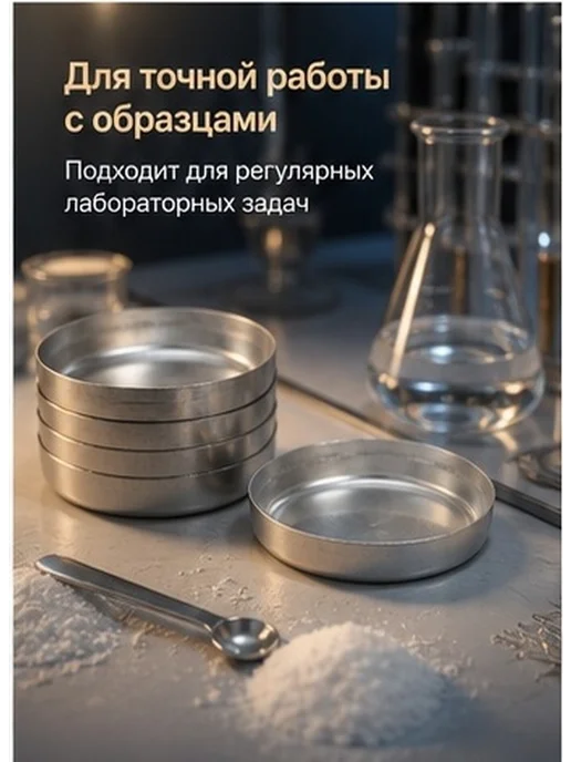 Весовые чаши лабораторные алюминиевые 10 штук 70 мл, 70 мл, фото 8