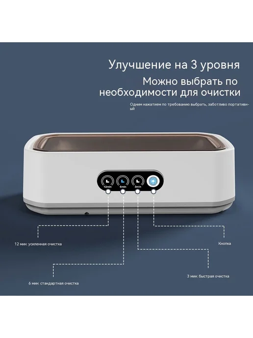Ультразвуковая мойка 650 мл, 3 режима таймера, 650 мл, фото 7