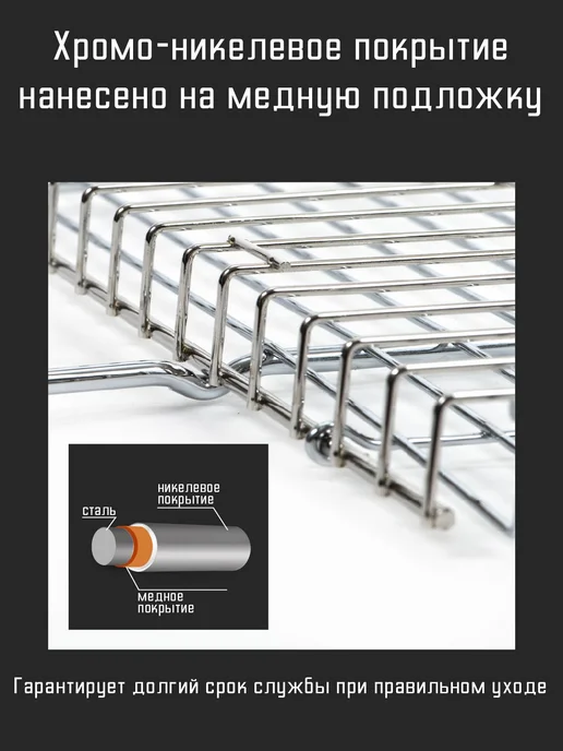 Решетка-гриль 45 см, сталь, деревянная рукоять, вариант, фото 7