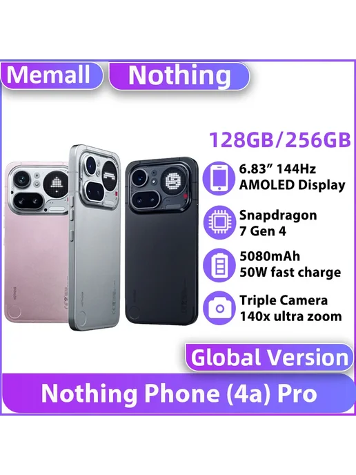 Смартфон Nothing Phone 4A Pro 12/256 ГБ, черный, фото 2