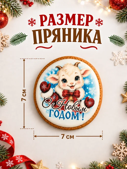 Имбирные пряники подарок на новый год, 6 шт, фото 4