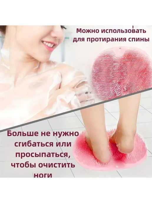 Массажная мочалка для душа, щетка для спины, синий, фото 3