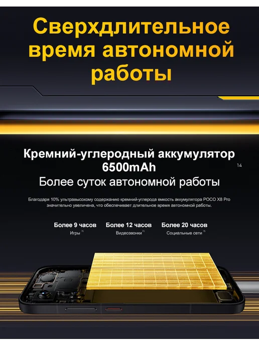 Смартфон Xiaomi Poco X8 Pro 8/256 ГБ, белый, фото 5