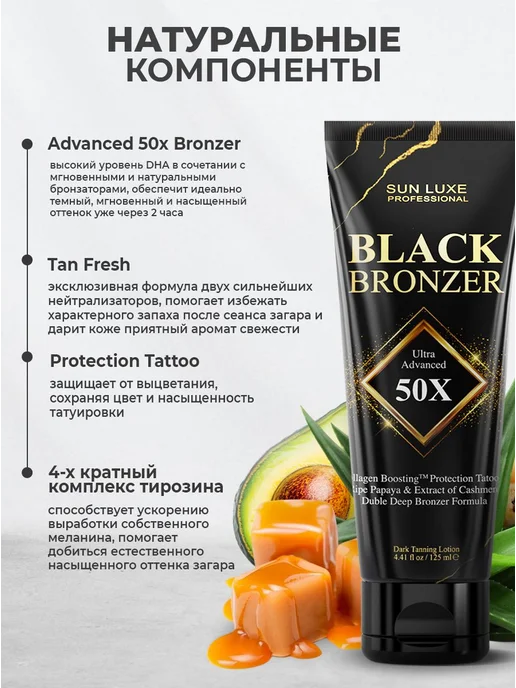 Крем для загара в солярии Black Bronzer 50х, черный, фото 3