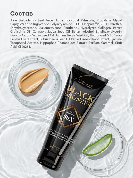 Крем для загара в солярии Black Bronzer 50х, черный, фото 6