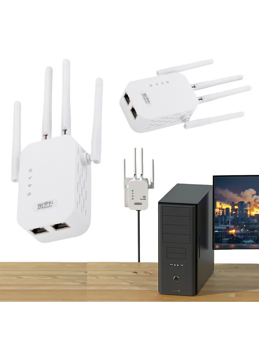 WiFi-репитер 1200Mbps Dual-Band 2 4 5ГГц, EU 300М, 300 м, фото 2