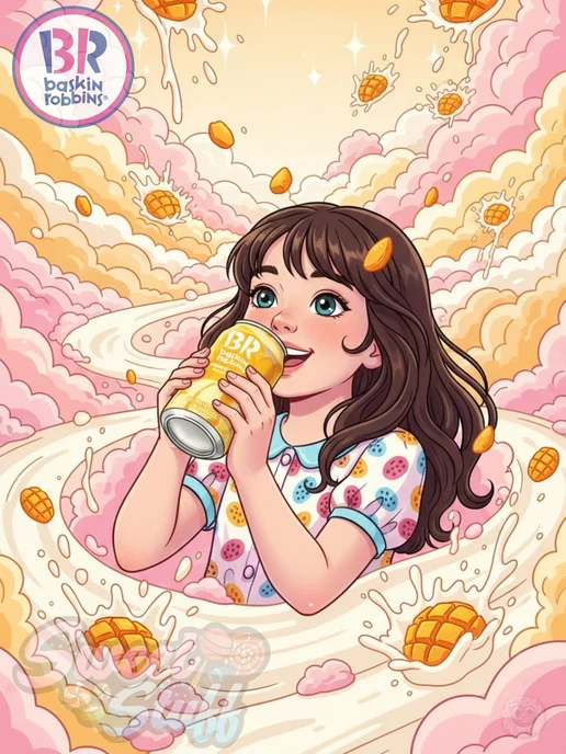 Напиток BASKIN ROBBINS Milky Soda MANGO TANGO 0.35л ЮЖНАЯ, 0,35 л, фото 4