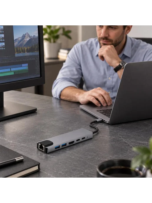 Док-станция 8 в 1 с HDMI 4K и USB 3.0, вариант, фото 2