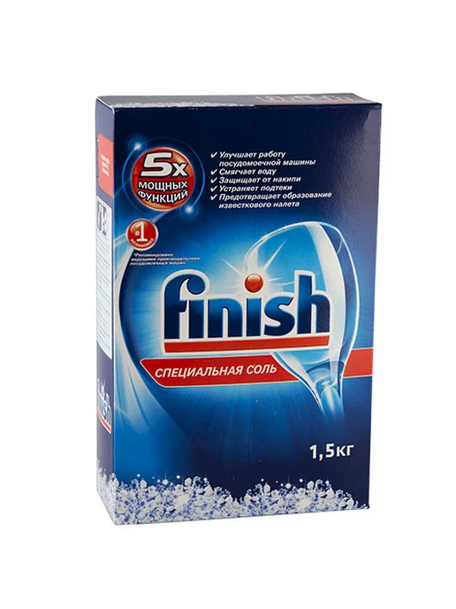 FINISH Import Соль для посудомоечных машин защитная 1,5 кг, 1,5 кг