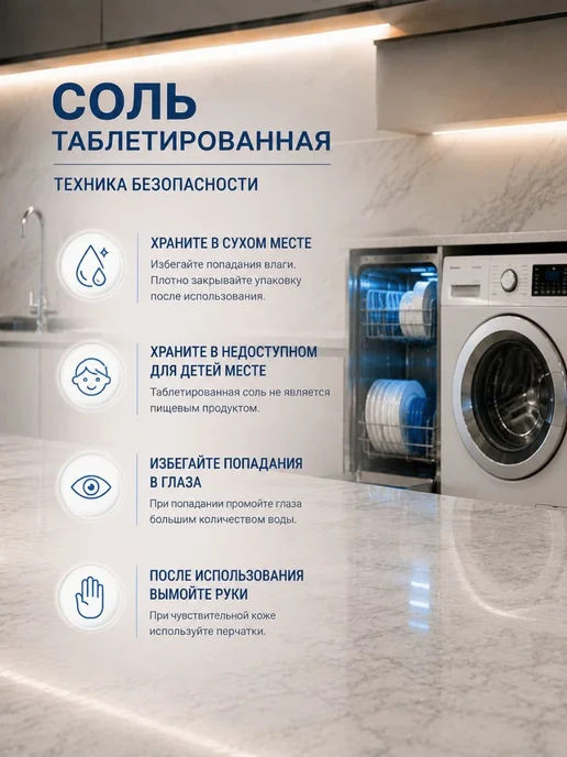 Соль таблетированная для посудомоечной машины и умягчения 2, вариант, фото 4