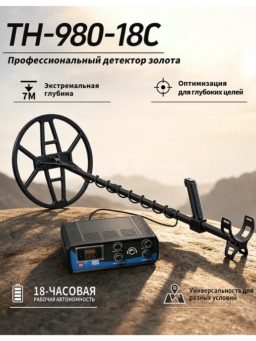 TH Металлоискатели металлоискательTH-980-18C, катушка15"рамка 66*66+150*150, 66x66, фото 2
