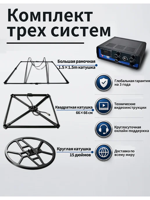 TH Металлоискатели металлоискательTH-980-18C, катушка15"рамка 66*66+150*150, 66x66, фото 4