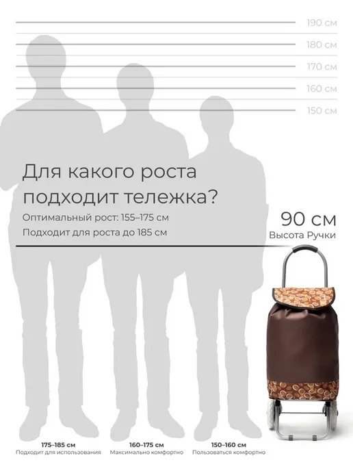 Сумка-тележка ЕГ Меган хозяйственная на колесиках 30 кг, 30 кг, фото 2