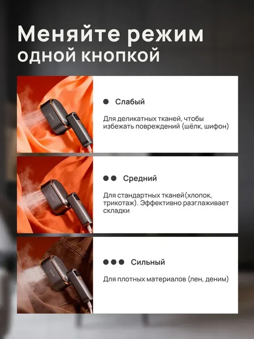 Отпариватель для одежды ручной мощный 2000 вт, 2000 Вт, фото 5