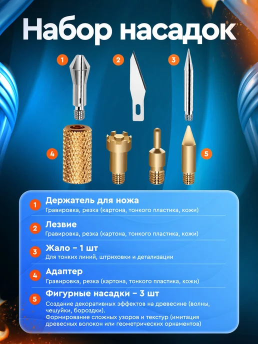 Sumsour Набор для выжигания по дереву, 60 Вт, фото 7