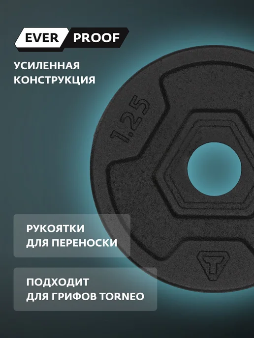 Диск чугунный, 31 мм, 1.25 кг, 1,25 кг, фото 2