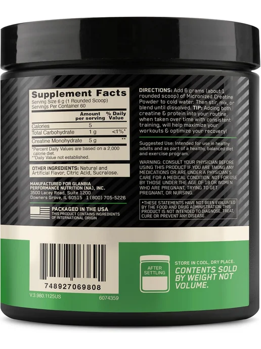 Optimum Nutrition Creatine Micronized Powder 810 г, Черничный лимонад, 360 г, фото 3