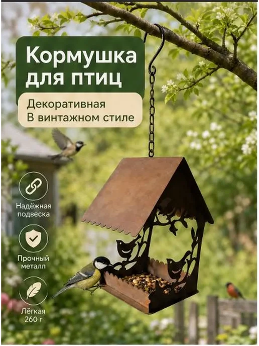 Кормушка для птиц уличная подвесная, вариант, фото 3