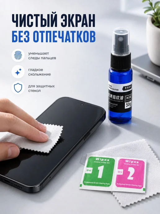 Средство для очистки экранов и защитных стёкол, 50 г, 50 г, фото 2