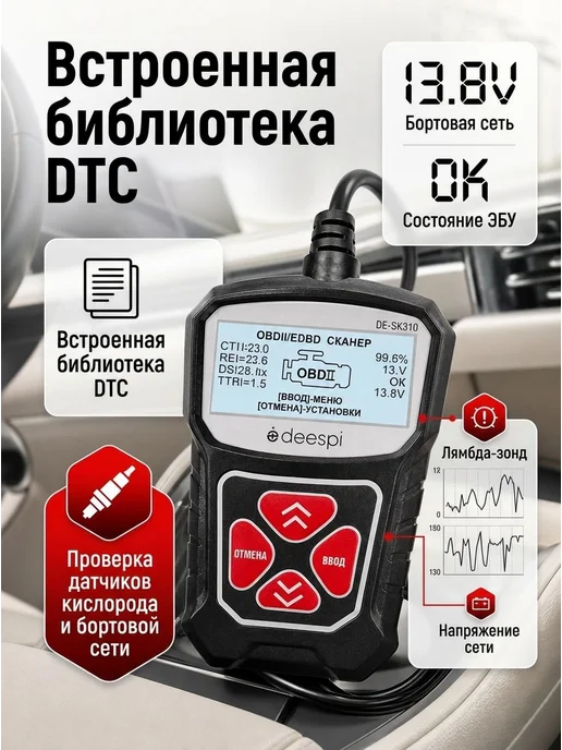 Автомобильный универсальный диагностический автосканер, вариант, фото 4