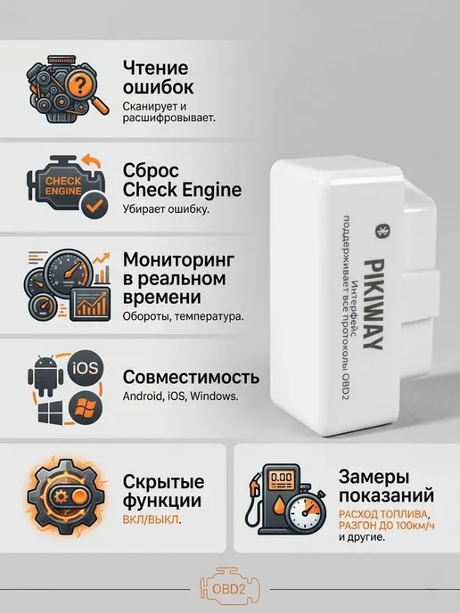 Автосканер для диагностики авто ELM 327 v1.5 Две платы, вариант, фото 3