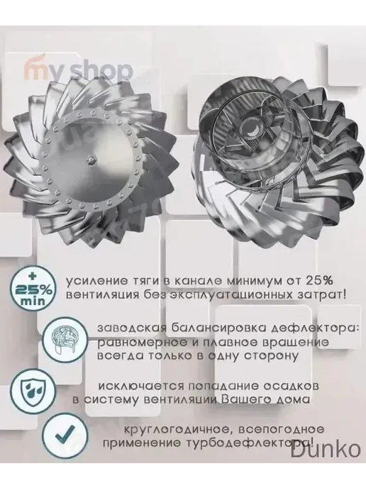 150 мм вращающийся дефлектор крыши с турбонаддувом, 110 мм, фото 4