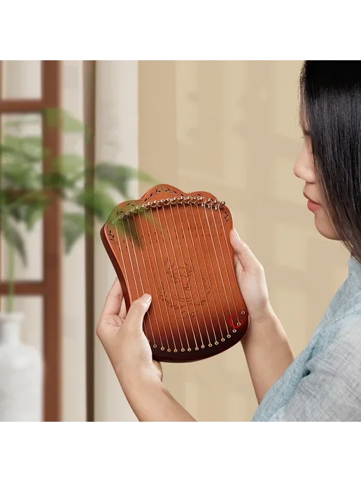 Портативная арфа из бука для начинающих 16 String Green, зеленый, фото 5
