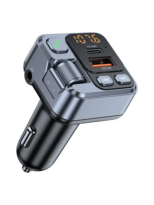 Автомобильное зарядное устройство с двумя USB-портами, подде, черный