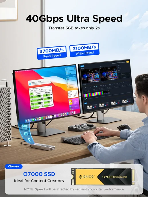 ORICO Алюминиевый Корпус С Охлаждающим Вентилятором, USB 4, вариант, фото 4