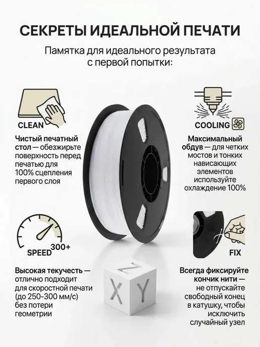 Пластик PLA для 3D принтера белый 1 кг 1.75мм, 1 кг, фото 7