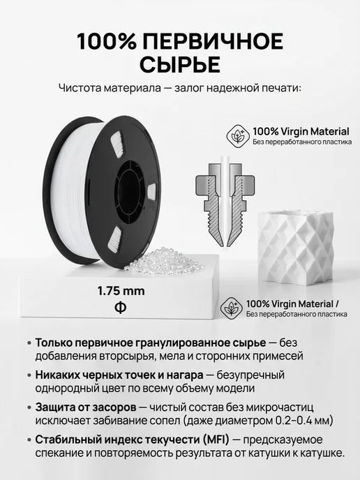 PLA черный пластик для 3D принтера, 1 кг, белый, фото 9