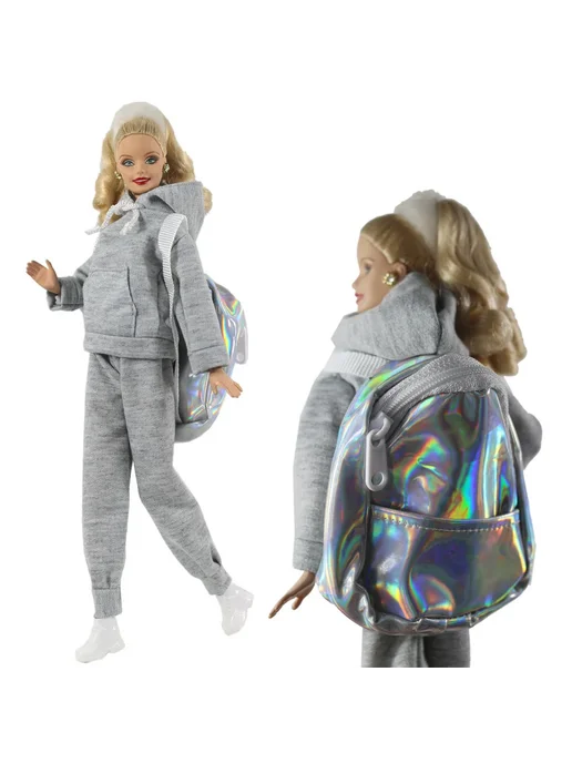 Кожаная одежда для кукол BJD, 11,5 дюйма Черный, 4Pcs Clothe, 4 шт, черный, фото 5