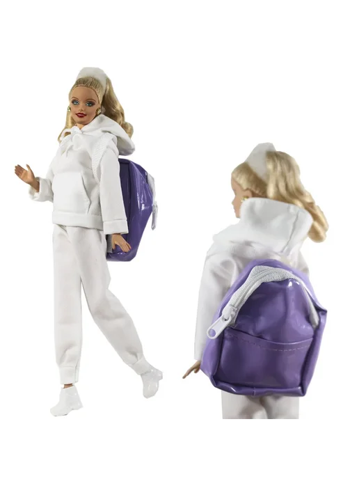 Кожаная одежда для кукол BJD, 11,5 дюйма Черный, 4Pcs Clothe, 4 шт, черный, фото 6