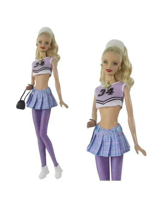 Кожаная одежда для кукол BJD, 11,5 дюйма Черный, 4Pcs Clothe, 5 шт, бежевый, фото 7