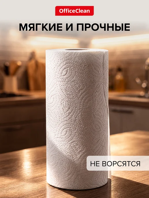 Бумажные полотенца в рулоне 3 слоя 4 рулона, 2, фото 3