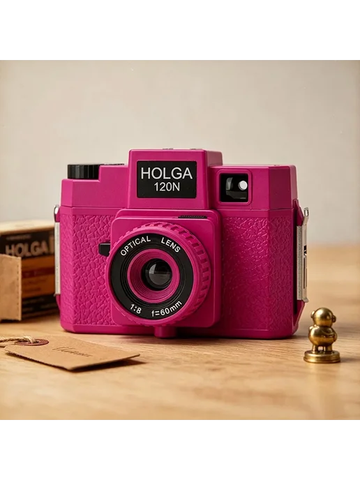 Erilles Holga 120N Розовая Синяя Пленочная Камера Черный, bl, синий, фото 2