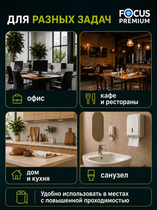 Бумажные полотенца листовые Premium H2 для диспенсера, вариант, фото 6