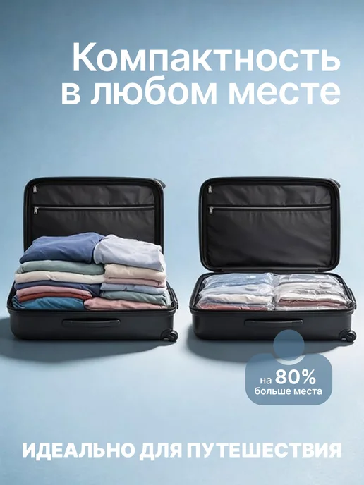 Вакуумные пакеты для одежды 10шт с электрическим насосом, 10 шт, фото 7