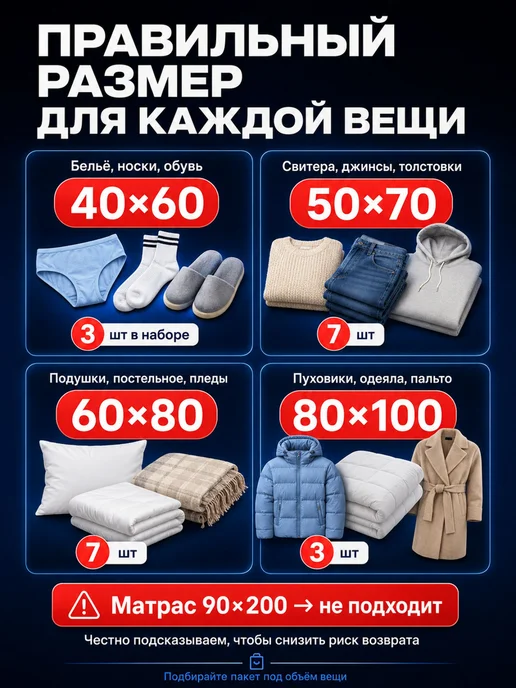 Вакуумные пакеты для одежды с клапаном, с насосом, вариант, фото 4