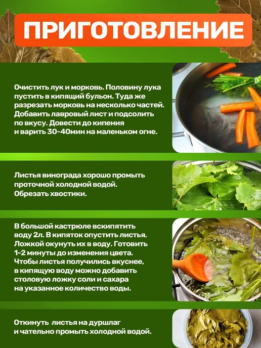 Виноградные листья для долмы, вариант, фото 3