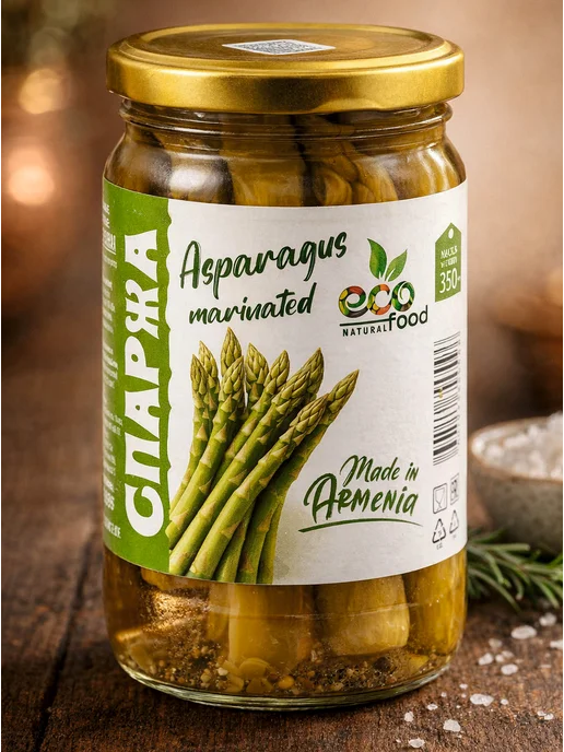 Спаржа маринованная 350 г, ECOFOOD Армения, 350 г, фото 2
