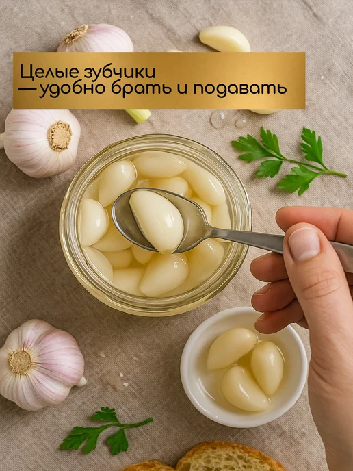 Чеснок Маринованный, 190г, чеснок маринованный в банке, 190 г, фото 3