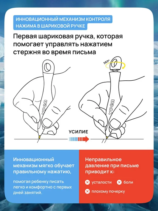Ручка тренажер с нажатием для легкого письма, вариант, фото 4
